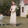 西遇法式V领吊带连衣裙女2026夏季新款收腰显瘦蕾丝提花气质长裙E0060262 商品缩略图2