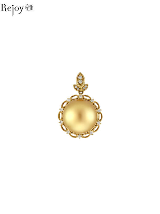 【日本溯源之旅】18k金南洋金珠钻石吊坠12-13mm钻石分数:0.15ct（展会产品拍下后不支持7天无理由退换货） 商品图0