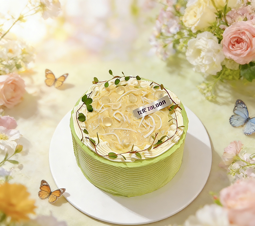 半糖丨开心果榴莲椰糕戚风