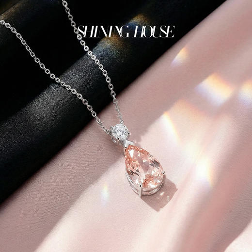 Passion·Shining系列 ShiningHouse[培育] 18k金钻石吊坠 梨形1克拉钻人工真钻人造钻石K金吊坠简约钻石吊坠（单吊坠，图片仅展示）【此商品不支持7天无理由退货退款】 商品图3