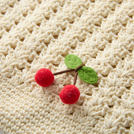 三彩2026新款单肩手提大容量包包通勤小众编织樱桃田园森系甜美女 商品图4