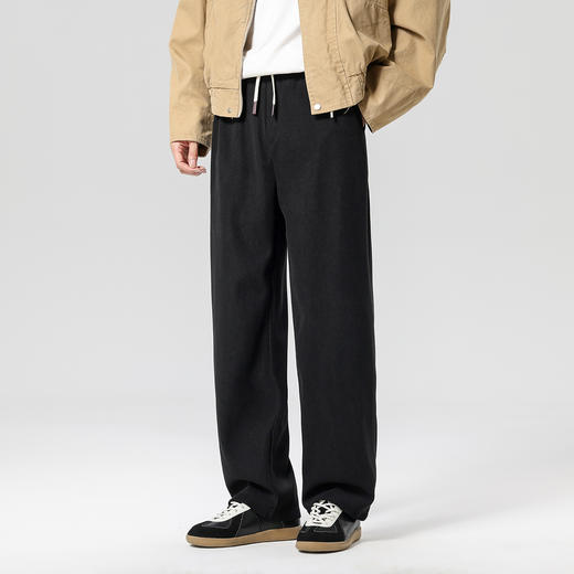 gxgjeans男装【灯芯绒】男士直筒休闲裤26春款纯色系带百搭校园通勤长裤男K&C 商品图1