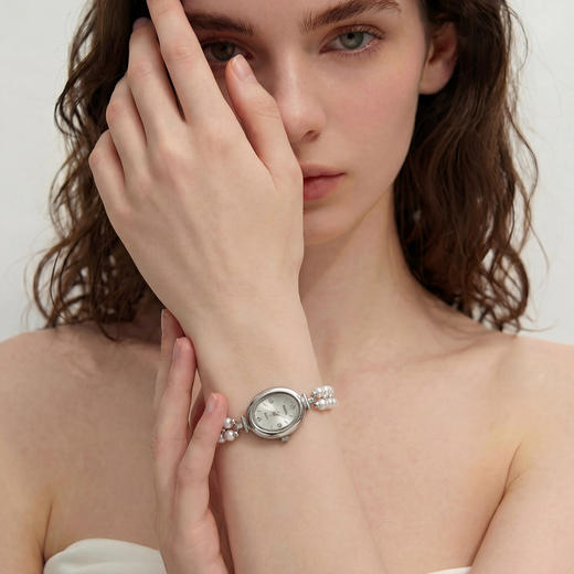 【时尚与优雅并存】Manrey玛芮雅“时空信笺”复古淡水珍珠腕表|淡水珍珠，铜镀金 商品图5