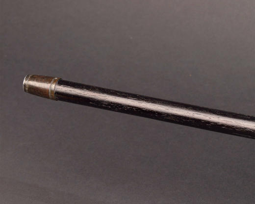 独角鹿西洋古董1890年代法国出品镀银精雕镶嵌红宝石双鹰纹主题水晶手柄硬木手杖 商品图7