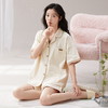 短袖翻领睡衣女夏季薄款简约休闲棉质家居服可外穿套装新款新品 商品缩略图1