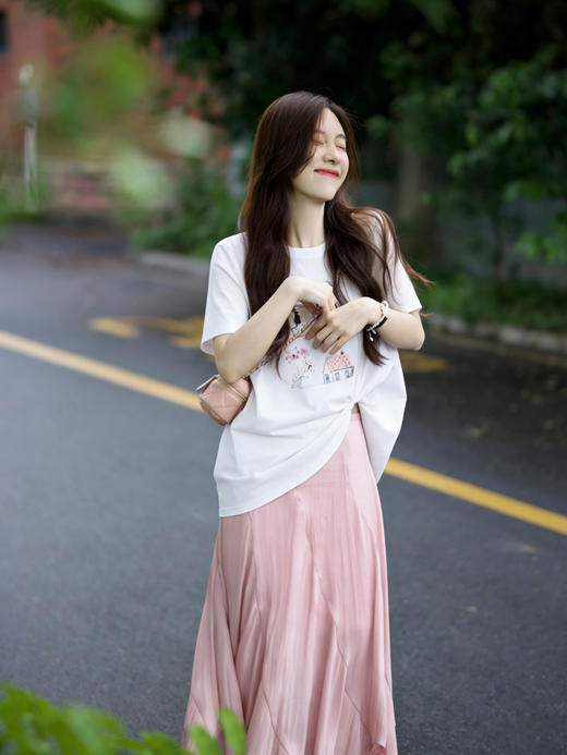 【百图lulu定制】【XS预售4月16日发】【后花园T恤】活性印染 春天图案  自带黑科技凉感 面料  短袖T恤 商品图2