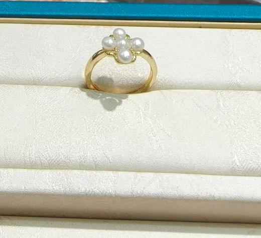 多珠小珍珠戒指 4mm淡水珍珠 圈口可调 精致叠戴 [发：78] 商品图1