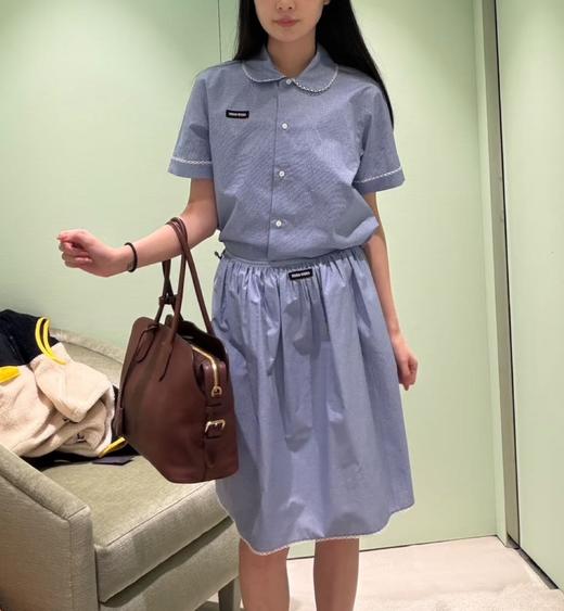 女款格纹压褶半身裙 可配套装la017 商品图3