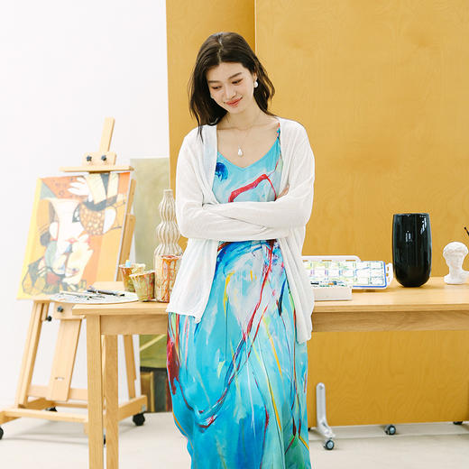 绽放184朵/「逍遥游-1」吊带裙*zijun联名系列真丝印花连衣裙女夏 商品图3