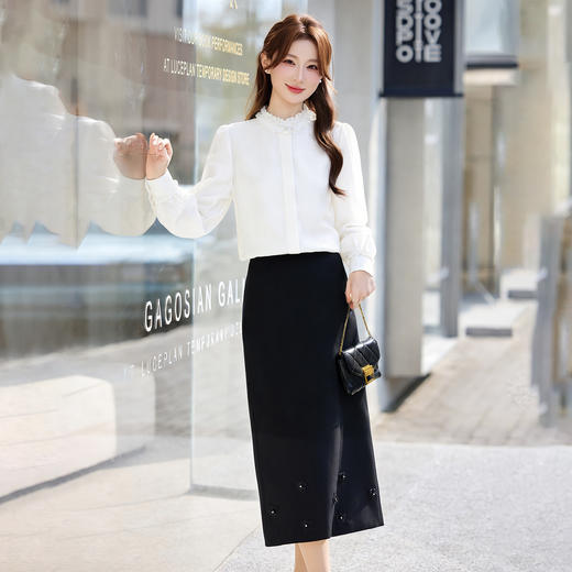 时尚套装春季新款女装纯色气质衬衫半身裙两件套裙KJFA1261-6 商品图3