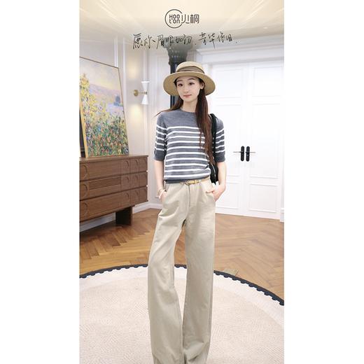 火桐hooton 清冷木质调盐缩棉麻直筒裤 商品图3