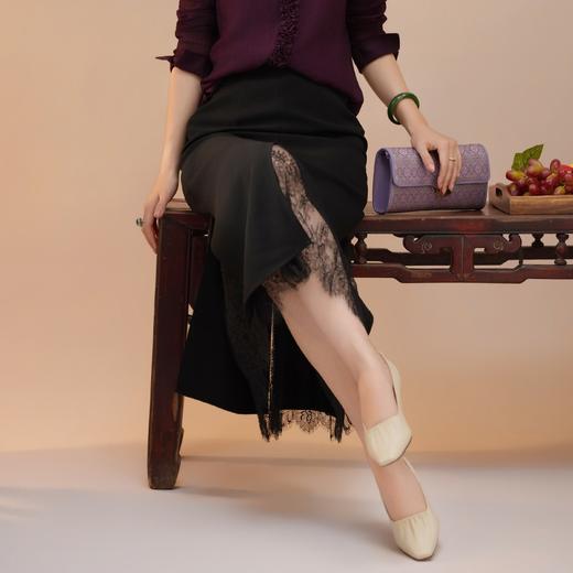 西子/夏日轻歌百搭高腰黑色半裙/BQTJ1106 商品图2