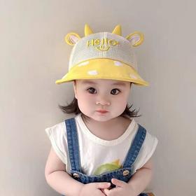 宝宝帽子夏季透气网眼大檐防晒遮阳帽可爱超萌男童女童鸭舌棒球帽5个月-2岁