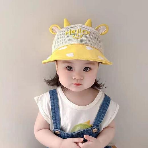 宝宝帽子夏季透气网眼大檐防晒遮阳帽可爱超萌男童女童鸭舌棒球帽5个月-2岁 商品图0