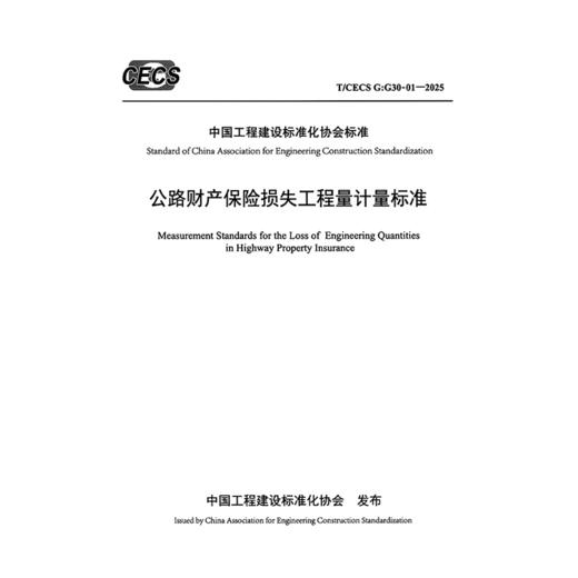 公路财产保险损失工程量计量标准（T/CECS G：G30-01—2025） 商品图3