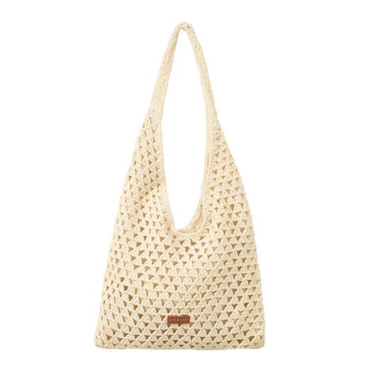 三彩2026新款单肩手提大容量包包通勤渔网镂空慵懒度假托特包休闲 商品图2