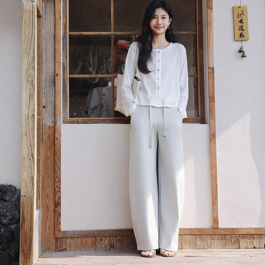 SAKURA樱花 生态棉弯刀裤 显瘦遮胯 居家休闲 26103 商品图6