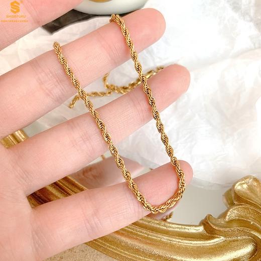 【香港周六福黄金钻石首饰】K金古法扭绳项链 商品图3