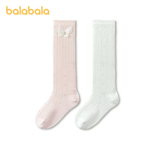 【商场同款】巴拉巴拉儿童袜子夏新款网眼透气女防蚊长筒袜两双装 商品图4