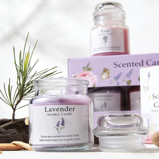 【浪漫香调！无烟燃烧】3色玫瑰桂花薰衣草香薰蜡烛杯蜡香氛蜡烛浪漫伴手礼生日礼物蜡烛。xb 商品图1