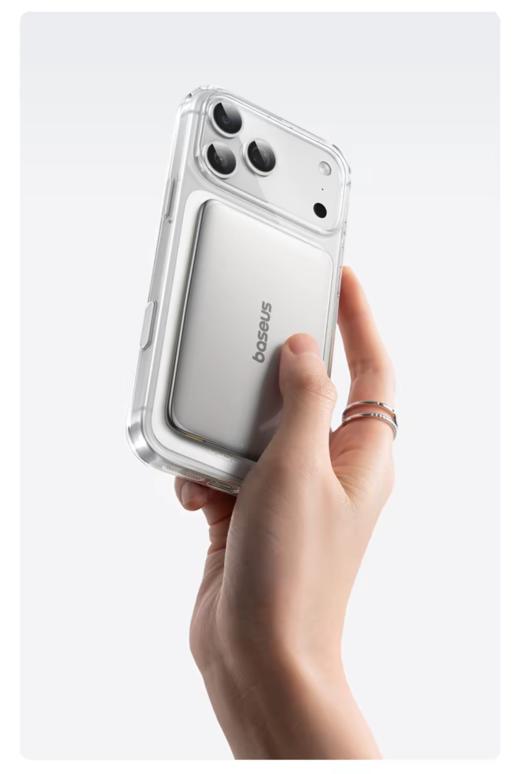 【3C认证】倍思卡片磁吸充电宝 20W快充移动电源5000mAh上飞机苹果171615华为小米通用（不赠送配件） 商品图1