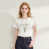 西遇美式薄款微透2026夏正肩新款字母印花修身百搭短袖辣妹白T恤H0060233 商品缩略图4