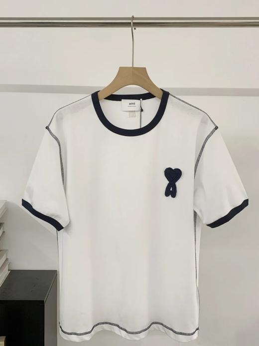 【xjwm1】情侣新款夏日爱心刺绣复古圆领短袖T恤！！ 商品图1