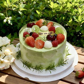 半糖丨ins·果乐 开心果草莓松子蛋糕