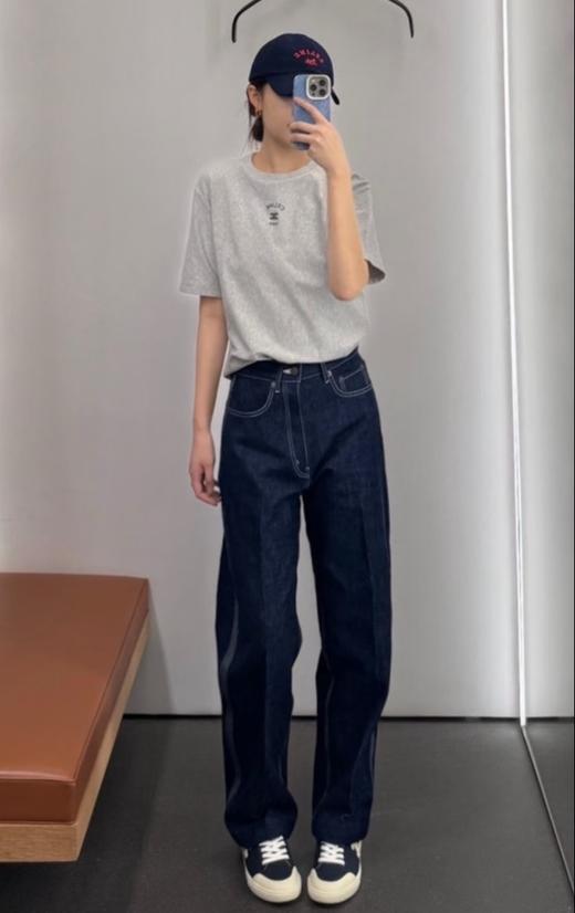 女款中高腰明线牛仔裤长裤la008 商品图3