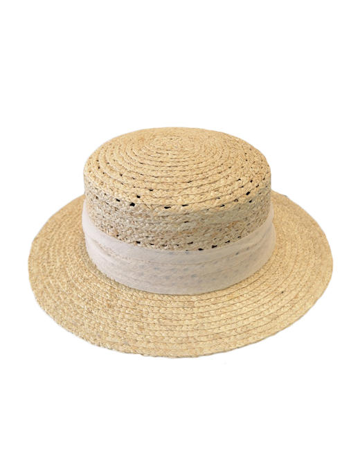 丝带平顶帽草帽zh025 商品图1