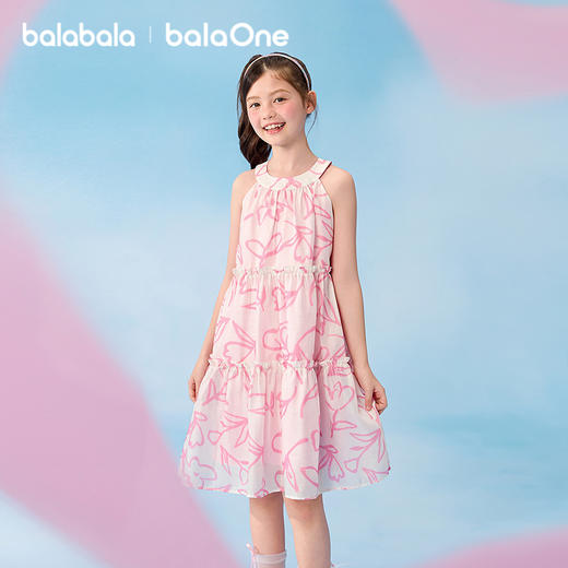 【balaOne】巴拉巴拉童装儿童裙子女童挂脖连衣裙2026夏新款甜美 商品图2