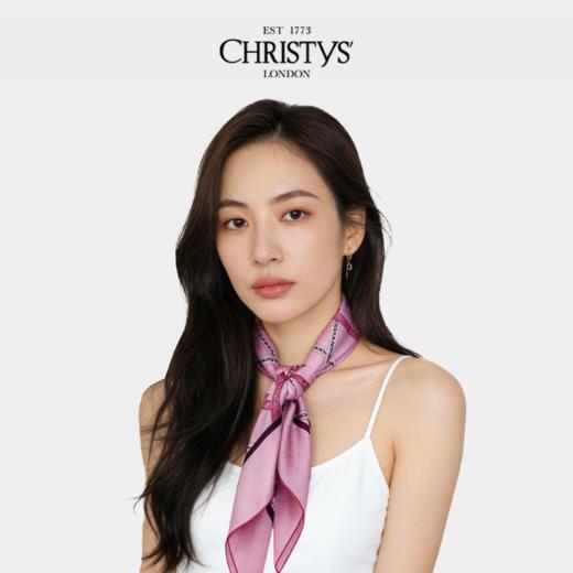 【新品】Christys'百年皇室品牌 100%桑蚕丝丝巾复古老花大方巾 商品图1