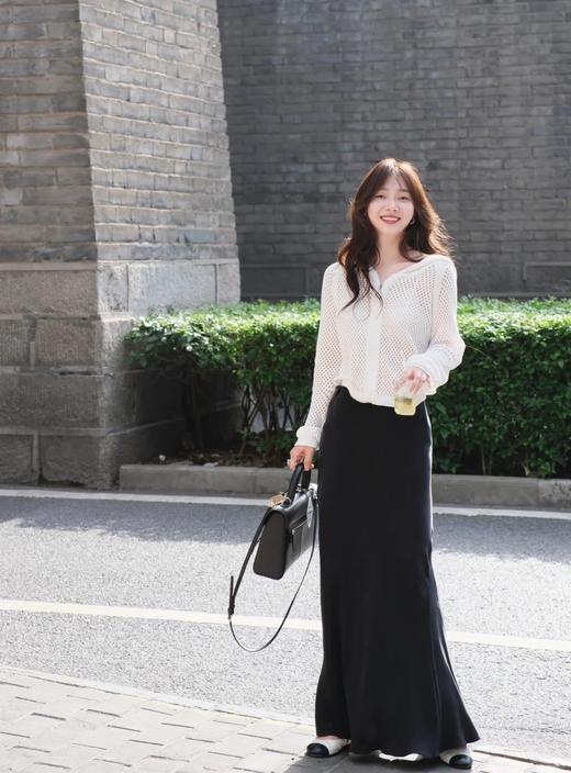 宋佳同款LANC*Y镂空连帽针织衫 商品图3