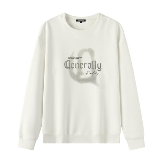 gxgjeans男装2026春款男士圆领卫衣通勤休闲百搭上衣简约潮流加绒套头衫男K&C 商品图5