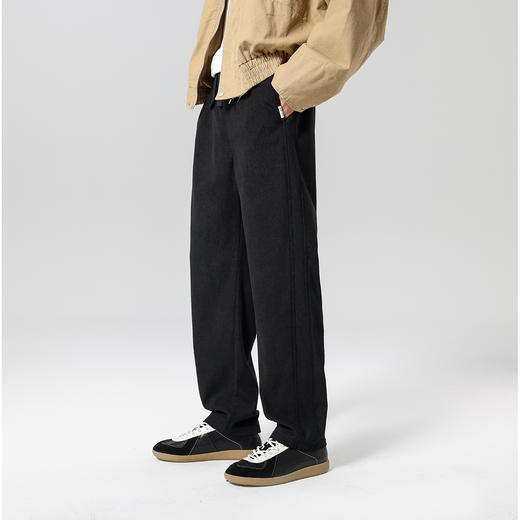 gxgjeans男装简约男士直筒裤2026春舒适百搭系带日常通勤青少年休闲长裤K&C 商品图4