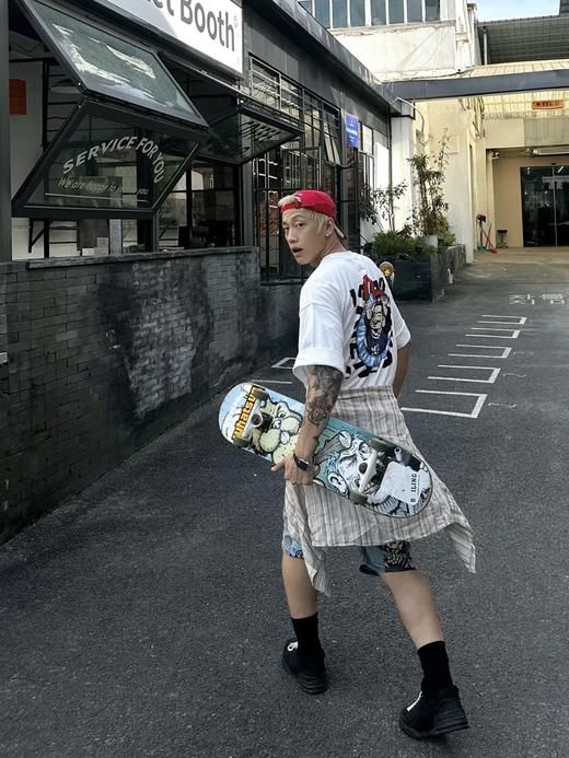 原单，没吊牌，EVISU（福神）笑面佛米白宽松短袖 T 恤 商品图5