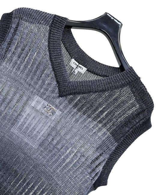 女款V领渐变镂空针织背心he025 商品图2