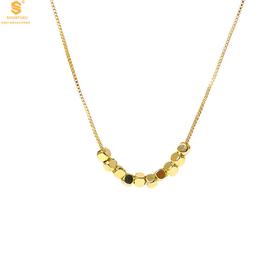 【香港周六福黄金钻石首饰】K金十全十美方糖项链