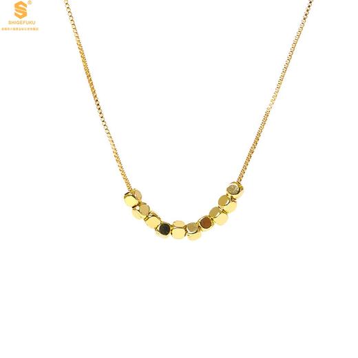 【香港周六福黄金钻石首饰】K金十全十美方糖项链 商品图0