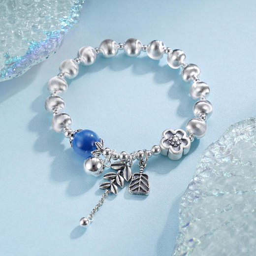 子佩集S925银【蓝海花语】手串【TSB0001-40】纯银手链糖心玛瑙花朵麦穗2509 商品图3
