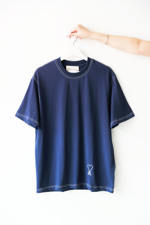 字母tee合集，三个款一起。复古宽松设计撞色衍缝情侣t恤E040258 商品图10