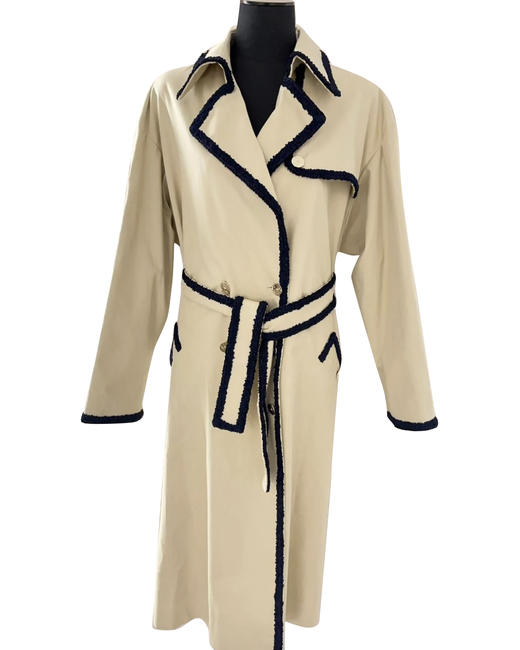 女款拼色腰带风衣zh025 商品图0