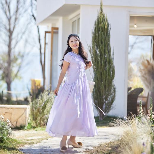 【林栖设计小店】手工系带|温柔花边百搭多色婴儿棉2026夏新款绣花连衣裙 商品图2