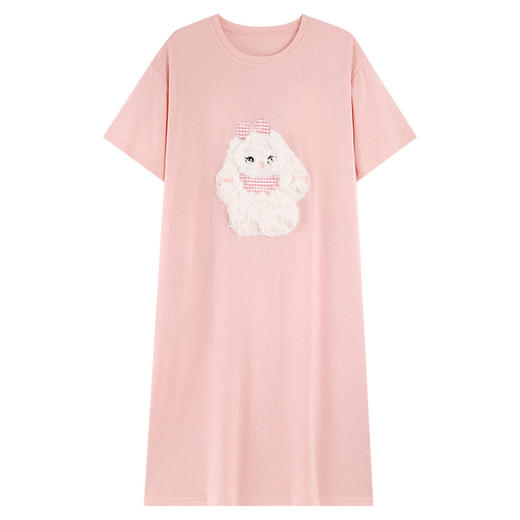 带胸垫雪花棉短袖睡裙女士夏季薄款卡通可爱少女家居服套装可外穿 商品图4