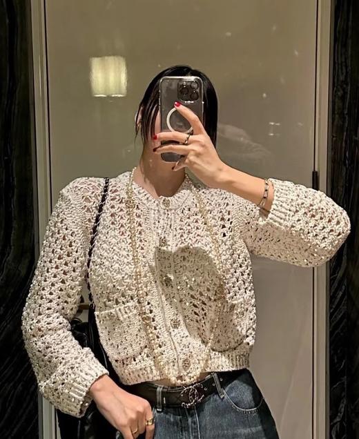 女款亮片镂空针织开衫毛衣ba025 商品图3
