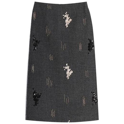 「自」全新升级【铂金会员174/天猫229/差价55】(14512)洛诗琳复古亮片高腰半身裙女2026春夏季新款显瘦显腿长A字裙 商品图4