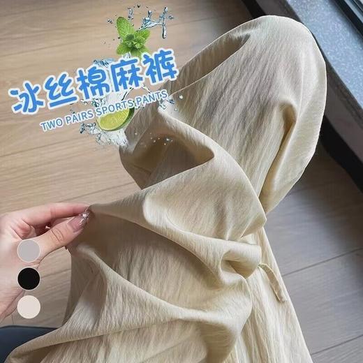 夏季神裤！冰丝棉麻阔腿直筒裤休闲裤宽松直筒国风九分裤 商品图2