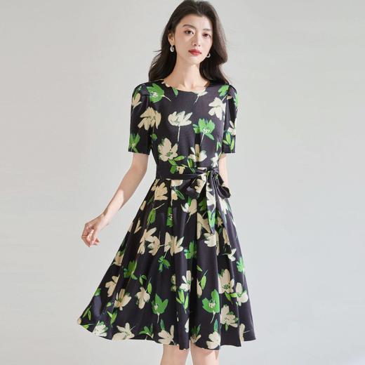 「高货sh」全新升级【铂金会员257/天猫349/差价92】(04548)洛诗琳法式轻奢优雅印花连衣裙2026新款收腰显瘦A字茶歇裙 商品图2