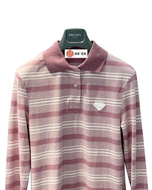 女款珠地棉条纹Polo衫fe020 商品图2