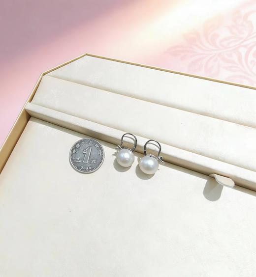 正圆珍珠耳扣 10-11mm 纯银 无需耳洞 舒适优雅 [发：71] 商品图0